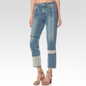 PAIGE Women's Sarah High Rise Straight Leg Jeans - 30" Inseam, Wannabe Distressed Light Wash - View #13